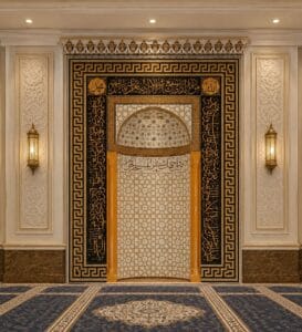 Tile Mosque Mihrab – TA-11 – wooden mosque mihrab detail view 2
