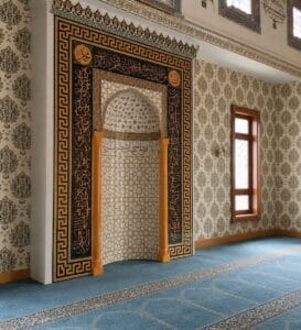 Tile Mosque Mihrab – TA-11 – wooden mosque mihrab detail view 3