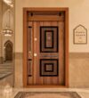 Metal Mosque Entrance Door – Model MDR-0007 – mosque chandelier detail view 1