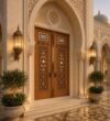 Kündekâri Wooden Mosque Door – handcrafted kundekari mosque door detail view 2