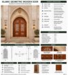 Wooden Mosque Door – Model WDR-0007 – handcrafted kundekari mosque door detail view 6