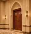 Wooden Mosque Door – WCD-10 – handcrafted kundekari mosque door detail view 4