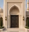 Wooden Mosque Door – WCD-12 – handcrafted kundekari mosque door detail view 1