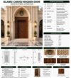 CNC-Carved Wooden Mosque Door – WCD-05 – handcrafted kundekari mosque door detail view 3