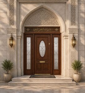 Custom Stained Glass Mosque Window – WCD-06 – mosque chandelier detail view 1