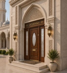 Custom Stained Glass Mosque Window – WCD-06 – mosque chandelier detail view 3