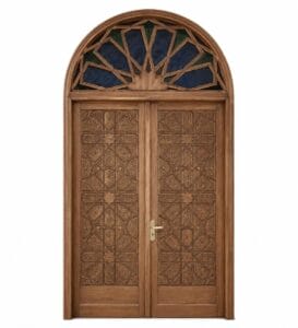Seljuk-Style Wooden Mosque Door – custom handcrafted kundekari mosque door