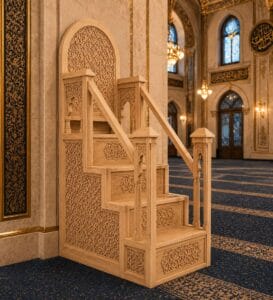 Mosque Minbar Finial – wooden mosque minbar detail view 4