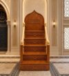 Custom Made Wooden Mosque Dais – wooden mosque mihrab detail view 1