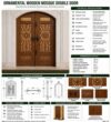 Modern Oak Wooden Mosque Door – handcrafted kundekari mosque door detail view 4