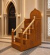 Custom Made Wooden Mosque Dais – wooden mosque mihrab detail view 2