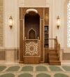 Ottoman Style Mosque Minbar-Dais – wooden mosque mihrab detail view 1