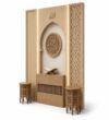 Custom Prayer Room Interior Design – Model PR-0004 – custom wooden mosque mihrab