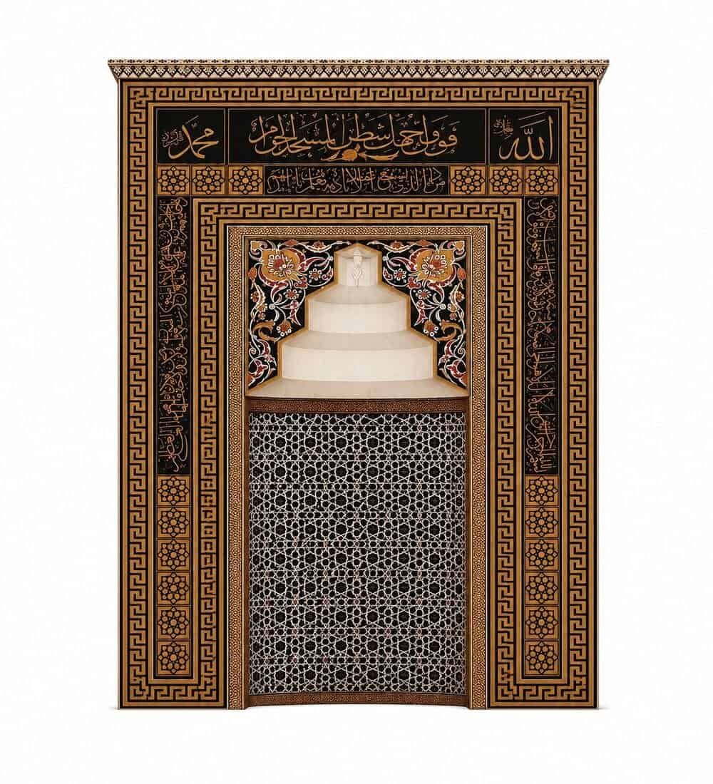 Tile Mosque Mihrab – TA-08 | MosqueBuild Tile Mosque Mihrab – TA-08 – custom wooden mosque mihrab