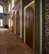 Three-Panel LED Wooden Mosque Mihrab – Model WMH-0042 – wooden mosque mihrab detail view 1