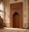 Wooden Mosque Mihrab – Model WMH-0020 – wooden mosque mihrab detail view 1