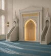 Luxury Marble Mosque Mihrab – wooden mosque mihrab detail view 1
