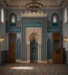 Modern Marble Mosque Mihrab – Model MMH-0002 – wooden mosque mihrab detail view 1