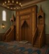 Oak Wooden Mosque Mihrab – Model WMH-0019 – wooden mosque mihrab detail view 3