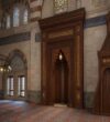 Wooden Mosque Mihrab – Model WMH-0018 – wooden mosque mihrab detail view 1