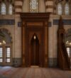 Wooden Mosque Mihrab – Model WMH-0018 – wooden mosque mihrab detail view 3