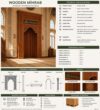 Wooden Mosque Mihrab – Model WMH-0020 – wooden mosque mihrab detail view 4
