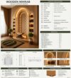 Custom Prayer Room Interior Design – Model PR-0011 – wooden mosque mihrab detail view 3