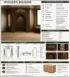 Wooden Mosque Mihrab – Model WMH-0016 – wooden mosque mihrab detail view 3