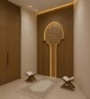 Modern Custom Prayer Room Interior Design – Model PR-0002 – wooden mosque mihrab detail view 2