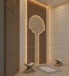 Custom Prayer Room Interior Design – Model PR-0001 – wooden mosque mihrab detail view 4