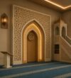Modern Wooden Mosque Mihrab – Model WMH-0003 – wooden mosque mihrab detail view 2