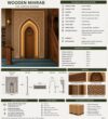 Modern Wooden Mosque Mihrab – Model WMH-0003 – wooden mosque mihrab detail view 4