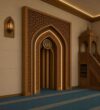 Modern Wooden Mosque Mihrab – Model WMH-0002 – wooden mosque mihrab detail view 2