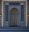 Tile Mosque Mihrab – TA-14 – wooden mosque mihrab detail view 1