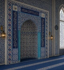 Tile Mosque Mihrab – TA-14 – wooden mosque mihrab detail view 2