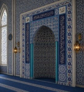 Tile Mosque Mihrab – TA-14 – wooden mosque mihrab detail view 3
