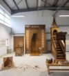 Wooden Mosque Mihrab – Model WMH-0035 – wooden mosque mihrab detail view 3