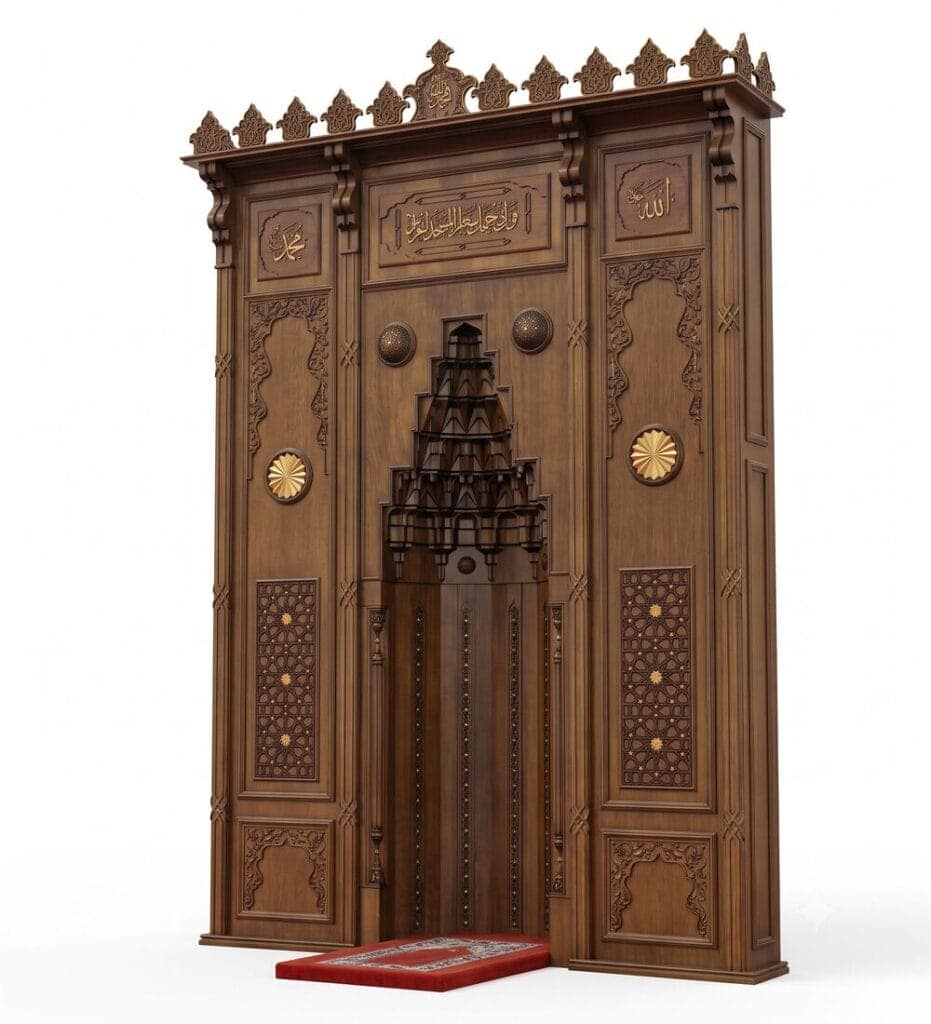 Wooden Mosque Mihrab – Model WMH-0035 – custom wooden mosque mihrab