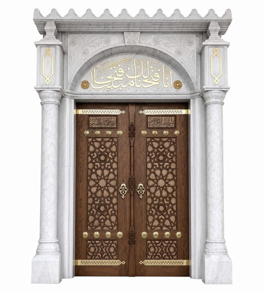 Kündekâri Wooden Mosque Door – KWD11 | MosqueBuild Kündekâri Wooden Mosque Door – KWD11 – custom handcrafted kundekari mosque door