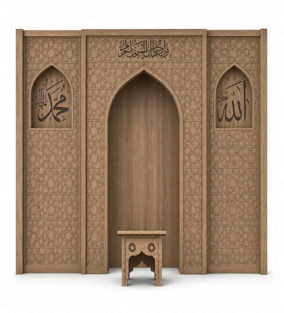 Home Prayer Room Mihrab – MDFM-02 – custom wooden mosque mihrab