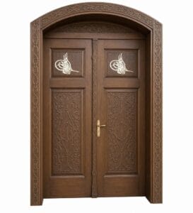 Wooden Mosque Door – WCD-09 – custom handcrafted kundekari mosque door