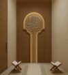 Modern Custom Prayer Room Interior Design – Model PR-0002 – wooden mosque mihrab detail view 5