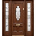 Wood Curved Stained Glass Carving Door WCD 06