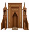 Oak Wooden Mosque Mihrab – Model WMH-0019 – custom wooden mosque mihrab
