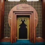 Wooden Mosque Mihrab and Minbar and Dais Set – WP-03 – wooden mosque mihrab detail view 1