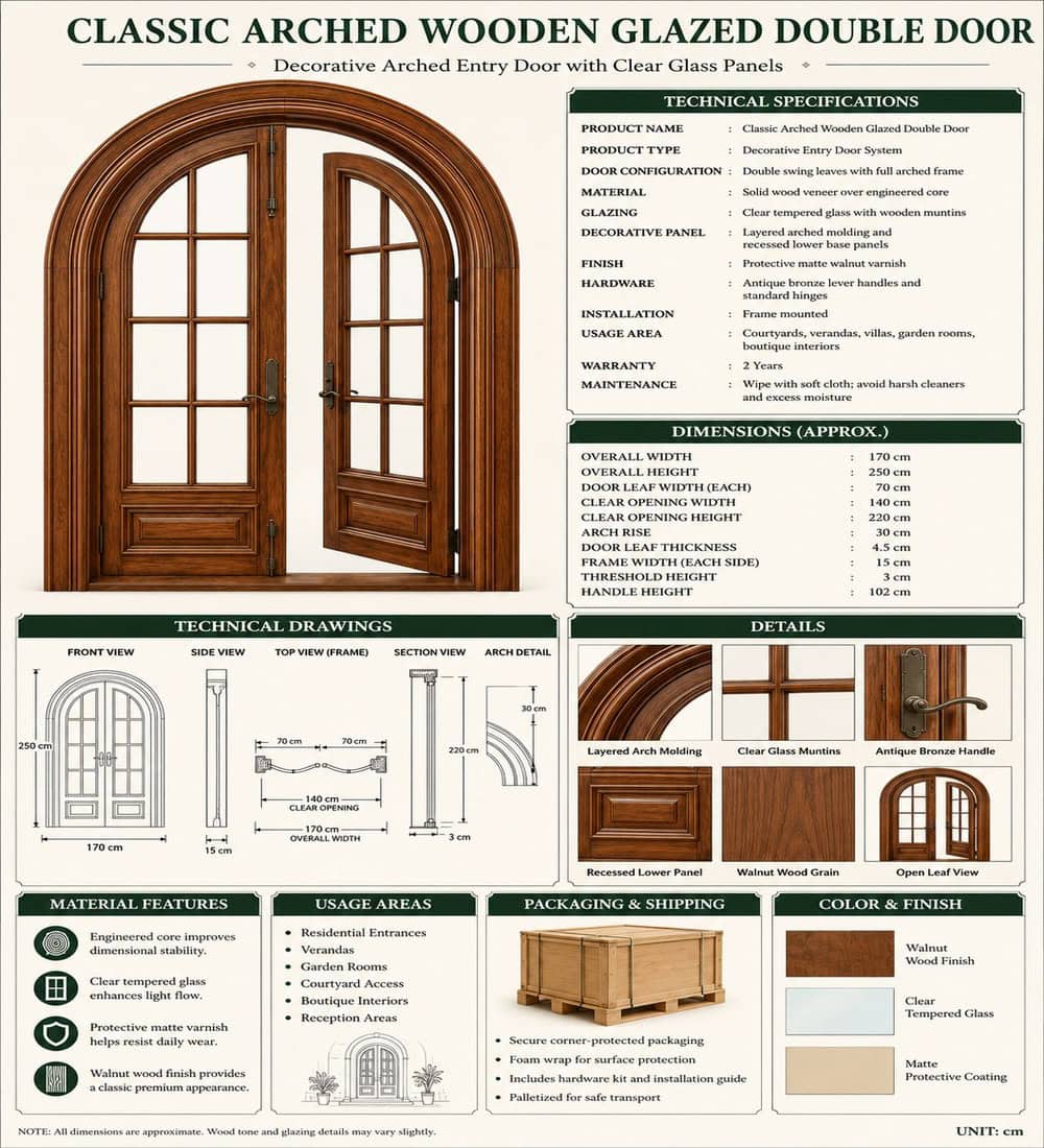 classic arched wooden glazed double door 1000x1100 classic arched wooden glazed double door 1000x1100