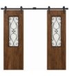 Walnut Double-Leaf Wooden Mosque Door – Model WDR-0034 – custom handcrafted kundekari mosque door