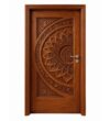 Walnut Single-Leaf Mandala-Motif Wooden Mosque Door – Model WDR-0037 – custom handcrafted kundekari mosque door