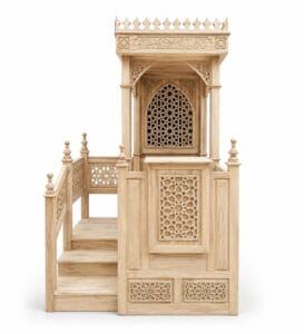 Carved Wooden Mosque Pulpit | Dais – custom wooden mosque mihrab