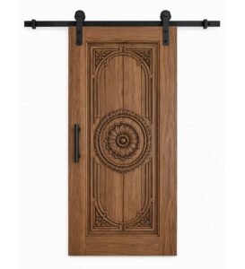 Walnut Wooden Mosque Door – Model WDR-0060 – custom handcrafted kundekari mosque door